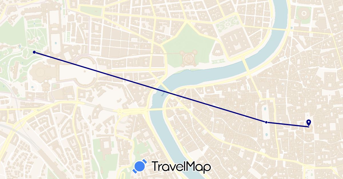 TravelMap itinerary: driving in Italy, Vatican City (Europe)